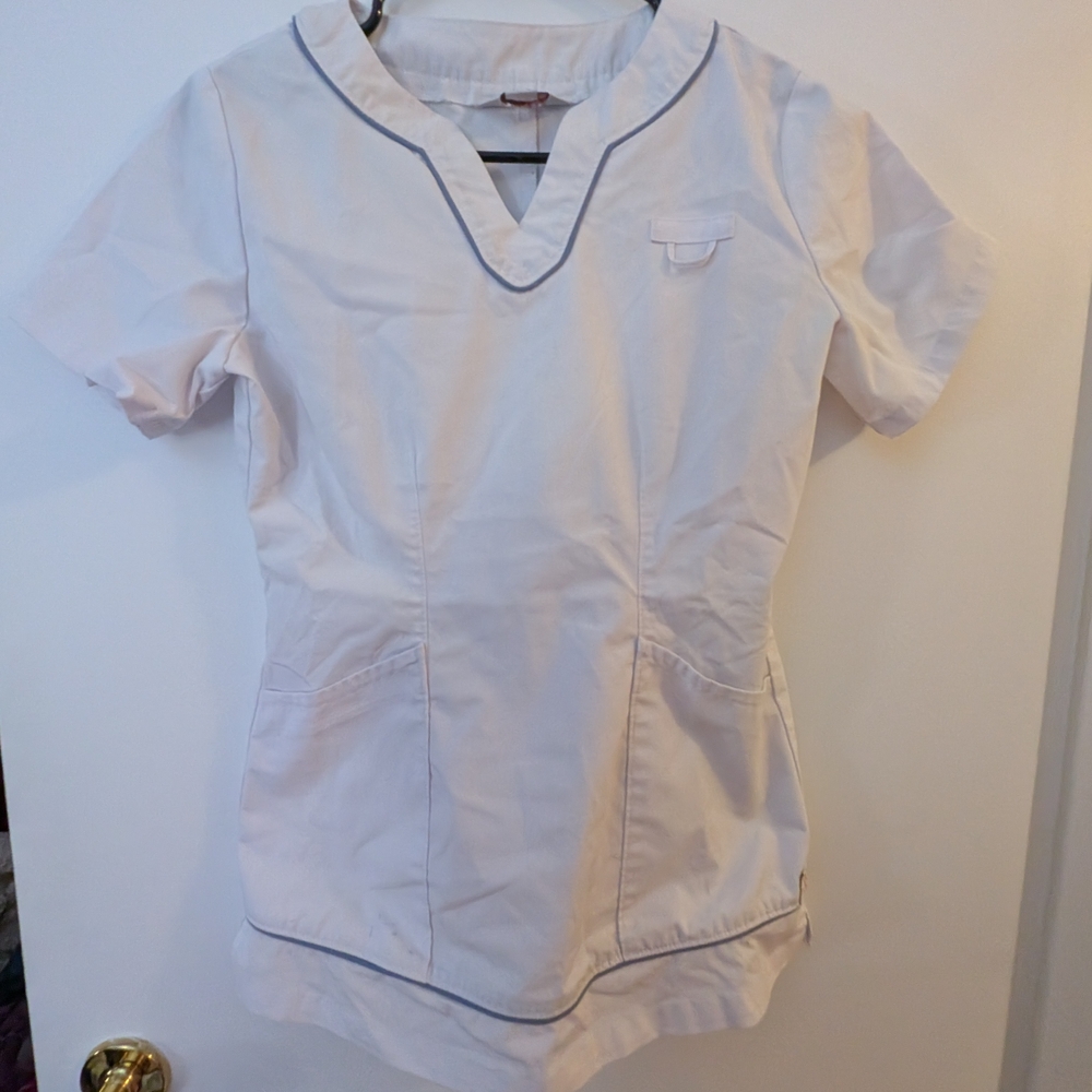 Women's White V-Neck Top